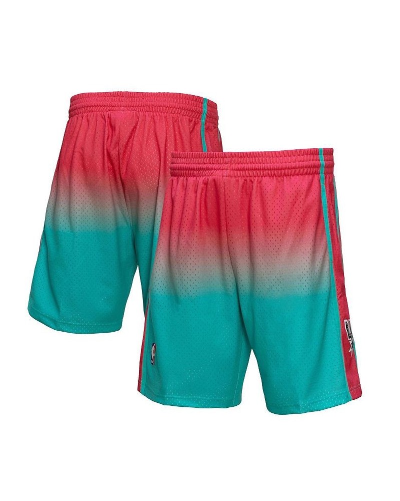 Men's Pink and Teal San Antonio Spurs 1998/99 Hardwood Classics Fadeaway Reload 3.0 Swingman Shorts $37.80 Shorts