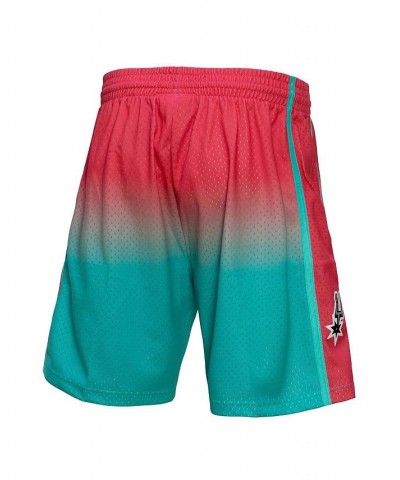 Men's Pink and Teal San Antonio Spurs 1998/99 Hardwood Classics Fadeaway Reload 3.0 Swingman Shorts $37.80 Shorts