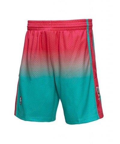 Men's Pink and Teal San Antonio Spurs 1998/99 Hardwood Classics Fadeaway Reload 3.0 Swingman Shorts $37.80 Shorts