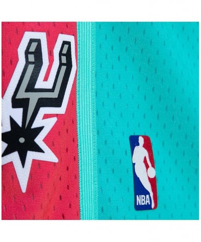 Men's Pink and Teal San Antonio Spurs 1998/99 Hardwood Classics Fadeaway Reload 3.0 Swingman Shorts $37.80 Shorts