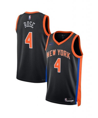 Men's and Women's Derrick Rose Black New York Knicks 2022/23 City Edition Swingman Jersey $49.40 Jersey