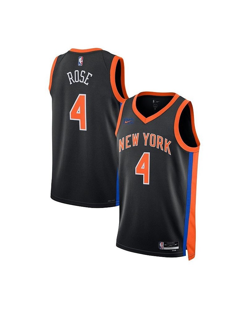 Men's and Women's Derrick Rose Black New York Knicks 2022/23 City Edition Swingman Jersey $49.40 Jersey