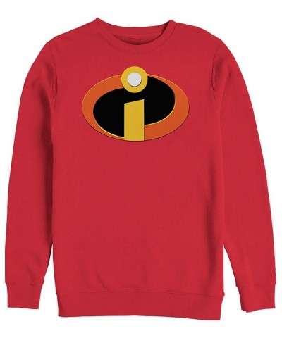 Disney Pixar Men's Incredibles Colored Logo Pocket, Crewneck Fleece Red $31.34 Sweatshirt