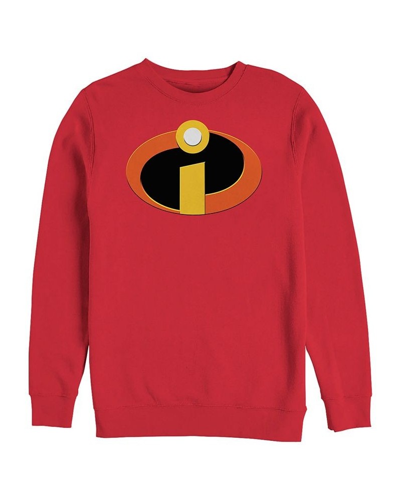 Disney Pixar Men's Incredibles Colored Logo Pocket, Crewneck Fleece Red $31.34 Sweatshirt