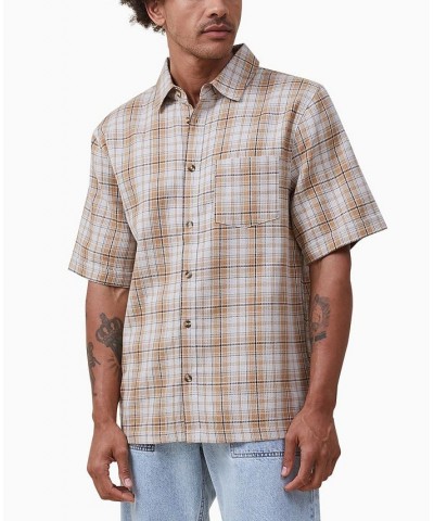 Men's Smith Short Sleeve Shirt Tan Check $21.00 Shirts