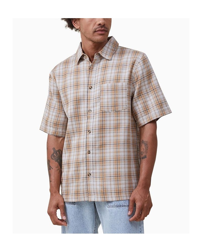 Men's Smith Short Sleeve Shirt Tan Check $21.00 Shirts