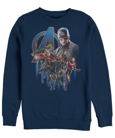 Marvel Men's Avengers Endgame Classic Logo Captain America Group, Crewneck Fleece Blue $31.89 Sweatshirt
