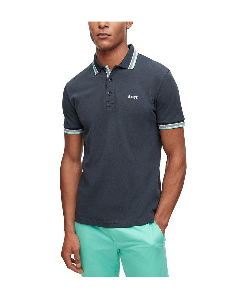 Men's Cotton Polo Shirt Blue $41.04 Polo Shirts