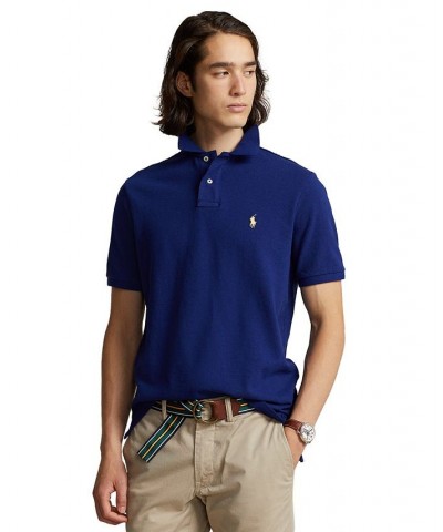 Men's Custom Slim Fit Mesh Polo Fall Royal $56.40 Polo Shirts
