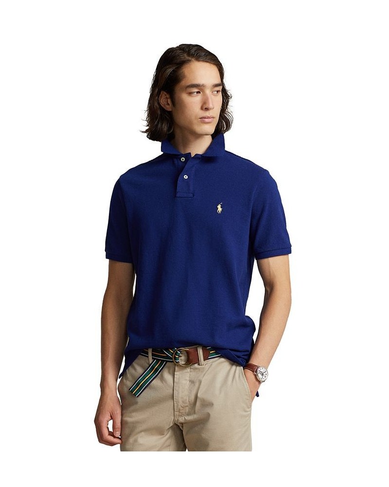 Men's Custom Slim Fit Mesh Polo Fall Royal $56.40 Polo Shirts