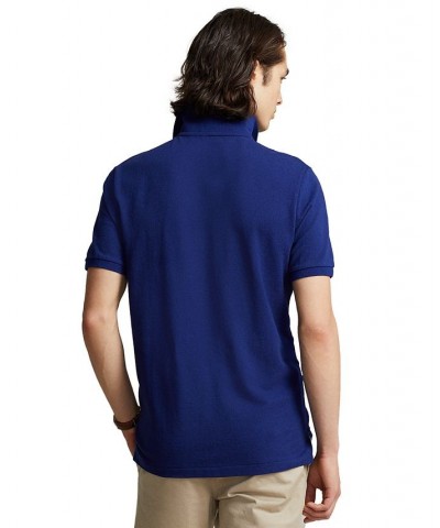 Men's Custom Slim Fit Mesh Polo Fall Royal $56.40 Polo Shirts