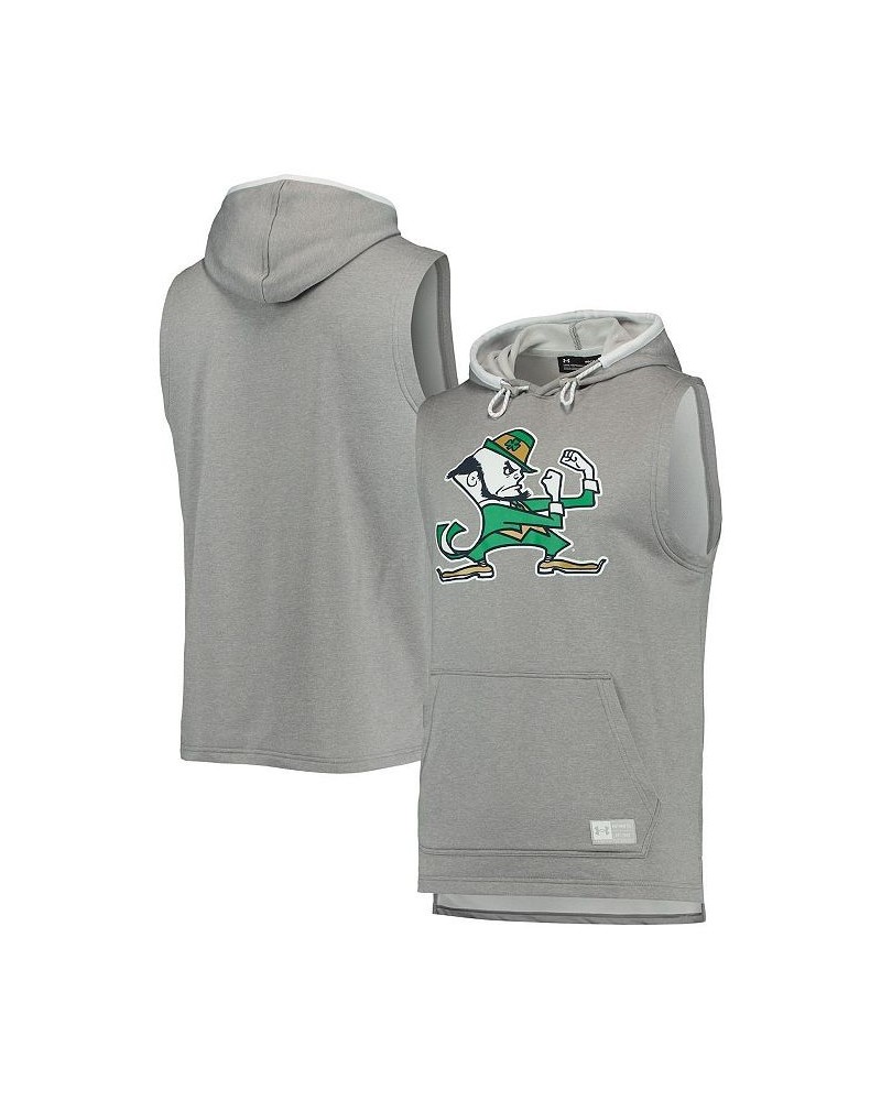 Men's Gray Notre Dame Fighting Irish Game Day Tech Sleeveless Hoodie $24.60 T-Shirts