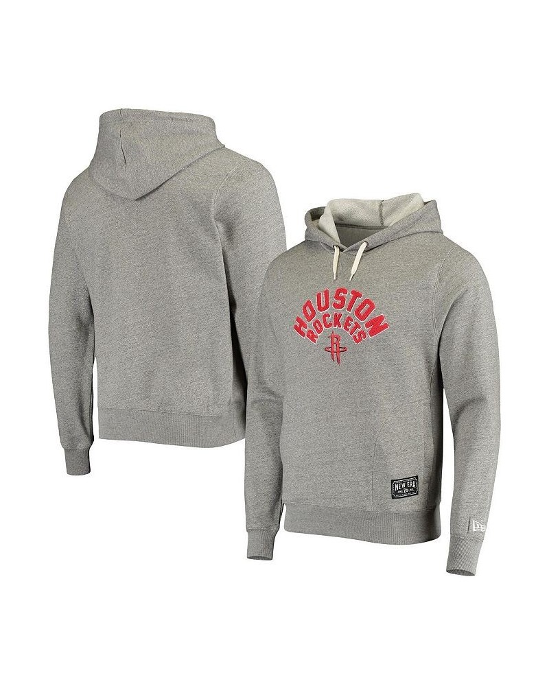 Men's Heathered Gray Houston Rockets French Terry Chenille Fleece Pullover Hoodie $30.66 Sweatshirt