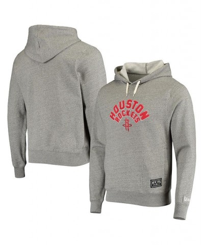 Men's Heathered Gray Houston Rockets French Terry Chenille Fleece Pullover Hoodie $30.66 Sweatshirt