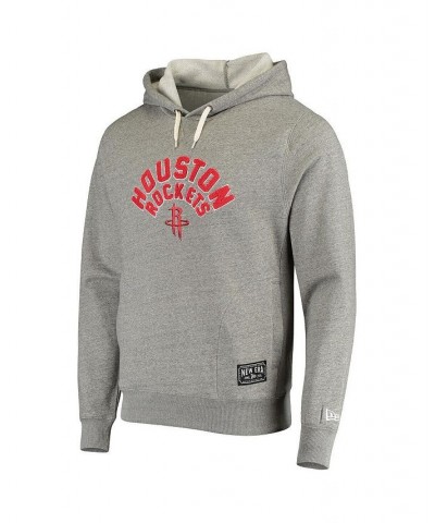 Men's Heathered Gray Houston Rockets French Terry Chenille Fleece Pullover Hoodie $30.66 Sweatshirt