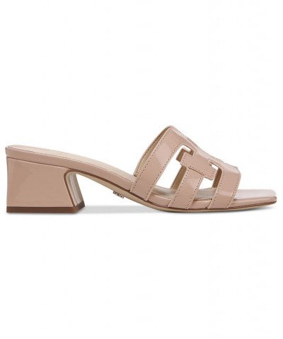 Winslow Slip-On Emblem Block-Heel Slide Sandals Pink $42.00 Shoes