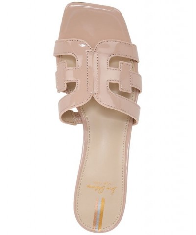 Winslow Slip-On Emblem Block-Heel Slide Sandals Pink $42.00 Shoes