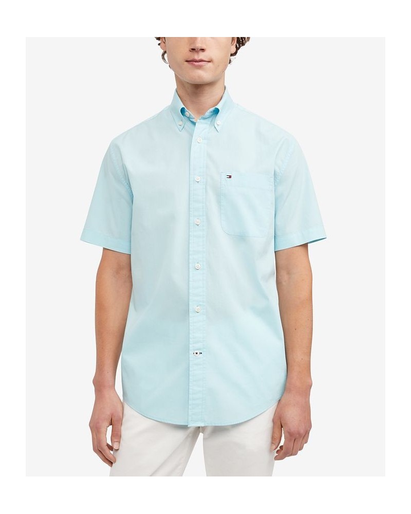 Men's Maxwell Classic Fit Short Sleeve Shirt Blue $25.08 Shirts