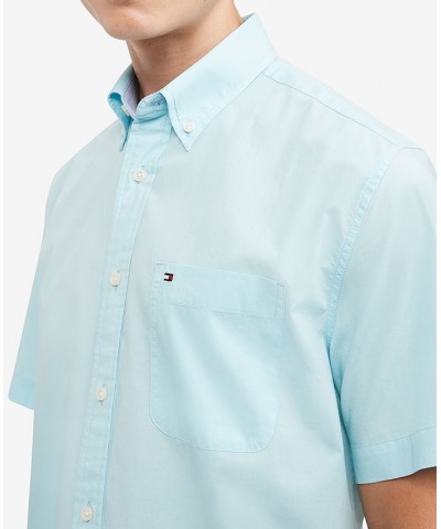 Men's Maxwell Classic Fit Short Sleeve Shirt Blue $25.08 Shirts