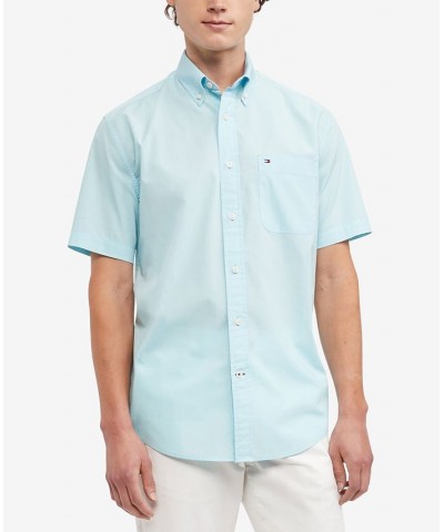 Men's Maxwell Classic Fit Short Sleeve Shirt Blue $25.08 Shirts