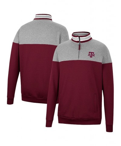 Men's Heathered Gray, Maroon Texas A&M Aggies Be the Ball Quarter-Zip Top $28.00 Sweatshirt