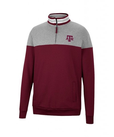 Men's Heathered Gray, Maroon Texas A&M Aggies Be the Ball Quarter-Zip Top $28.00 Sweatshirt