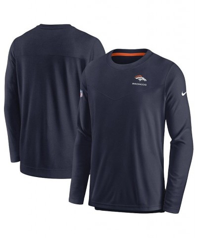 Men's Navy Denver Broncos Lockup Performance Long Sleeve T-shirt $38.25 T-Shirts