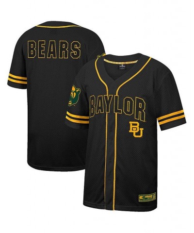 Men's Black Baylor Bears Free Spirited Mesh Button-Up Baseball Jersey $37.50 Jersey
