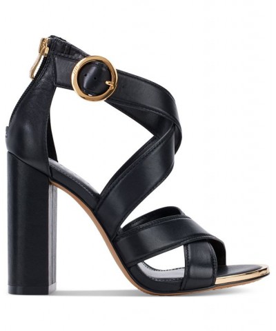 Women's Emelen Crisscross Strappy Dress Sandals Black $47.68 Shoes