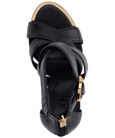 Women's Emelen Crisscross Strappy Dress Sandals Black $47.68 Shoes