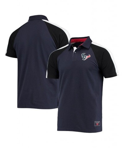 Men's Navy, White Houston Texans Holden Raglan Polo Shirt $30.36 Polo Shirts
