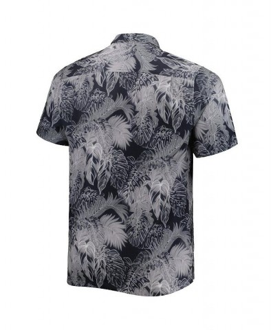 Men's Black Los Angeles Chargers Big and Tall Bahama Coast Luminescent Fronds Camp IslandZone Button-Up Shirt $50.32 Shirts