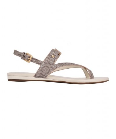 Women's Sadra Ankle Strap Flat Sandals White $35.00 Shoes