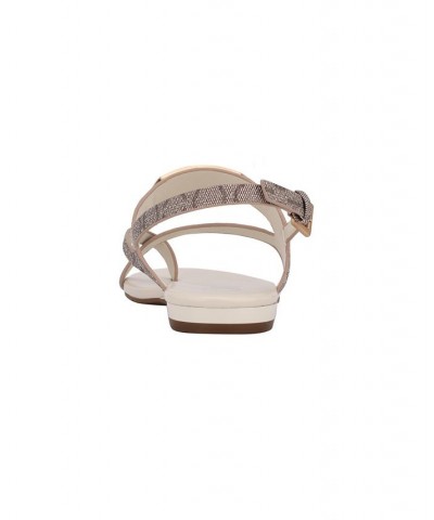 Women's Sadra Ankle Strap Flat Sandals White $35.00 Shoes