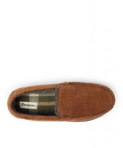 Men's Niles Corduroy Moccasin Slippers Coffee $25.92 Shoes