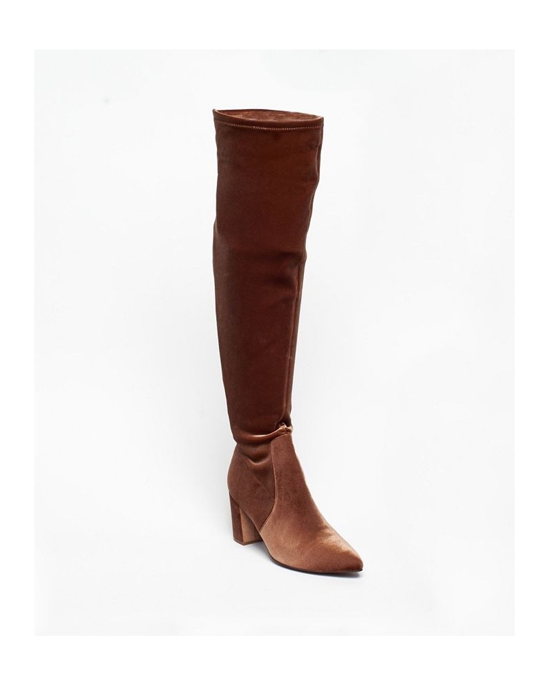 Women's Malia Extra Wide Calf Block Heels Over-The-Knee Boots - Extended sizes 10-14 PD02 $36.23 Shoes