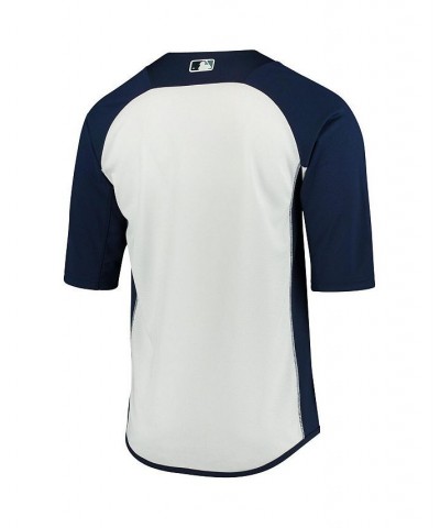 Men's Navy and White San Diego Padres Authentic Collection On-Field 3 and 4-Sleeve Batting Practice Jersey $51.80 Jersey