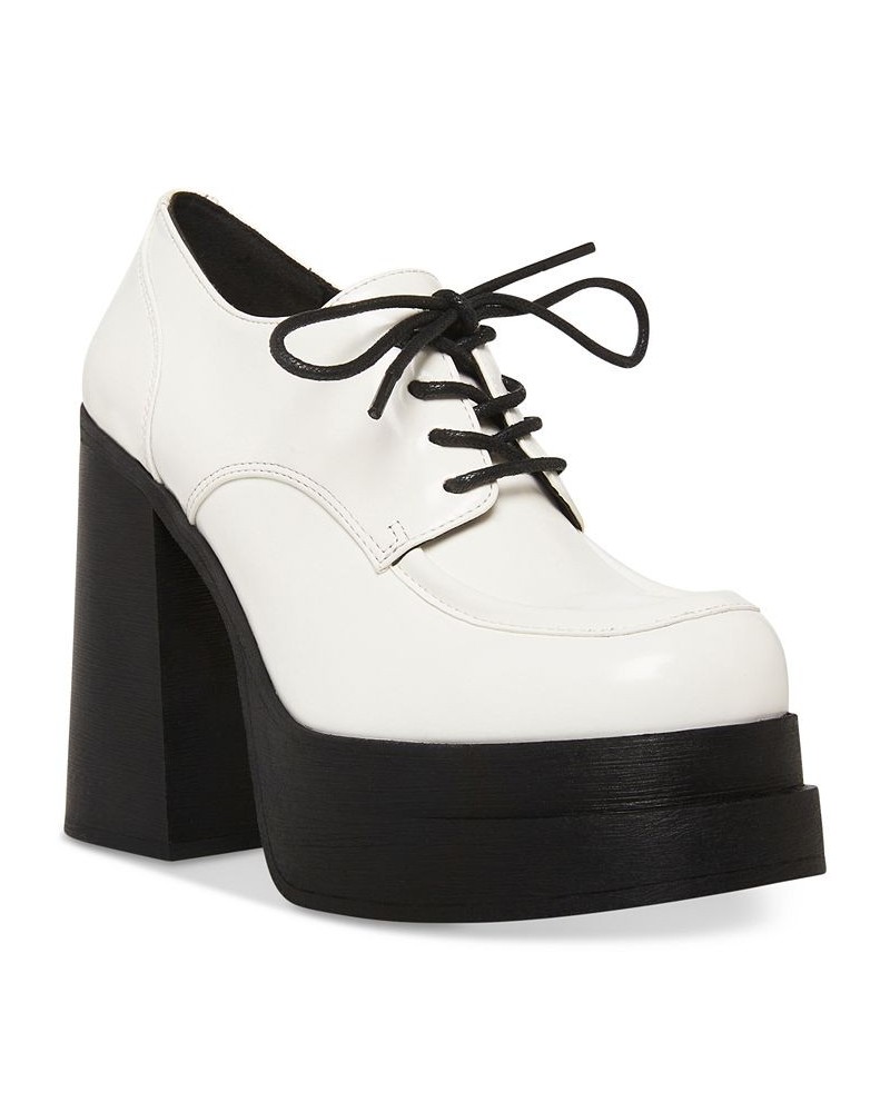 Women's Drummen Double Platform Oxford Pumps White $31.00 Shoes