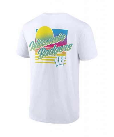 Men's Branded White Wisconsin Badgers High Hurdles T-shirt $18.19 T-Shirts