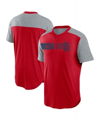 Men's Red St. Louis Cardinals Fade Performance Tri-Blend Henley T-shirt $34.44 T-Shirts