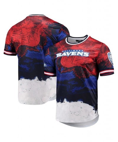 Men's Navy, Red Baltimore Ravens Americana Dip-Dye T-shirt $36.66 T-Shirts