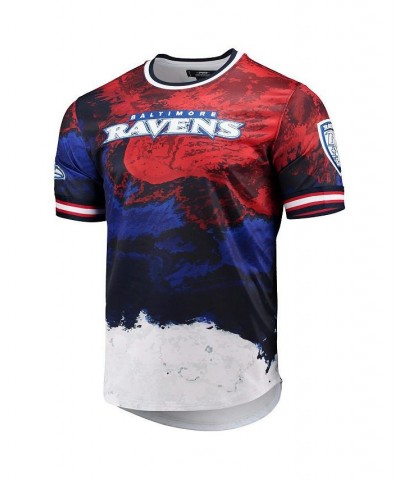 Men's Navy, Red Baltimore Ravens Americana Dip-Dye T-shirt $36.66 T-Shirts