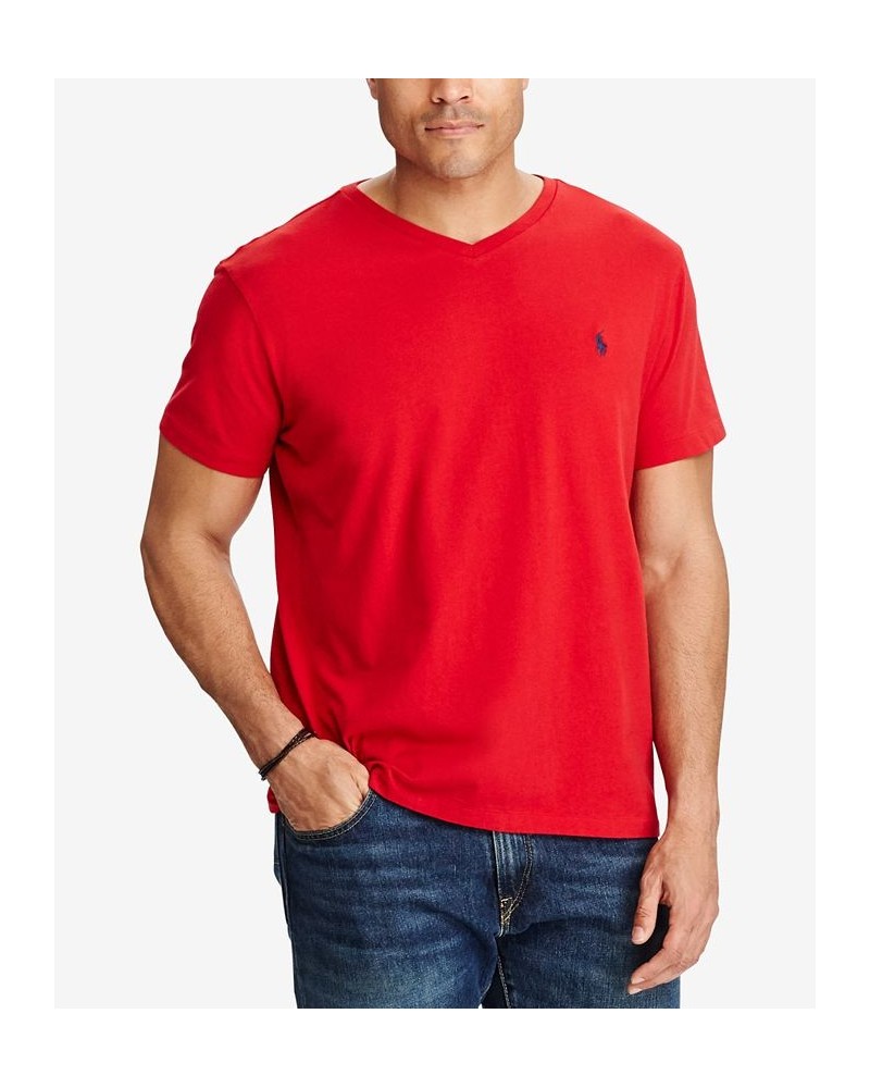 Men's Big & Tall Classic Fit V-Neck T-Shirt Red $27.30 T-Shirts