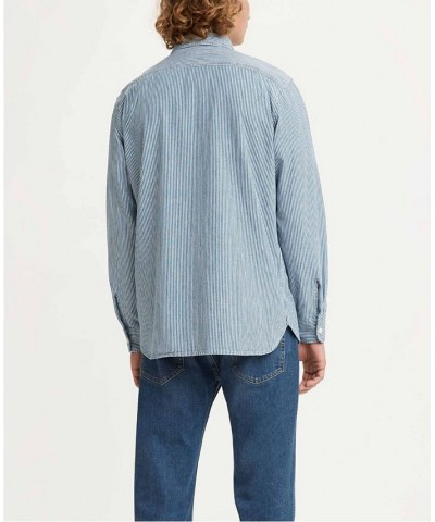 Men's Classic Worker Denim Relaxed Fit Over Shirt Blue $34.30 Shirts