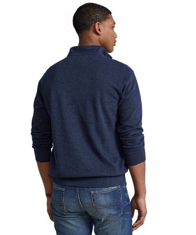 Men's Double-Knit Quarter-Zip Pullover Blue $22.85 Sweatshirt