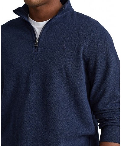 Men's Double-Knit Quarter-Zip Pullover Blue $22.85 Sweatshirt