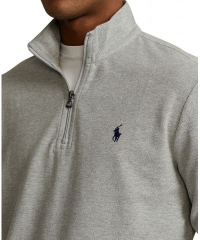 Men's Cotton Mesh Quarter-Zip Pullover Gray $45.90 Shirts