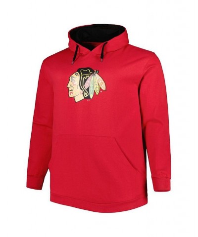 Men's Red Chicago Blackhawks Big and Tall Fleece Pullover Hoodie $42.30 Sweatshirt