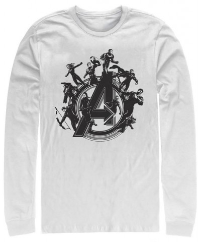 Marvel Men's Avengers Endgame Circle Group Logo, Long Sleeve T-shirt White $21.19 T-Shirts