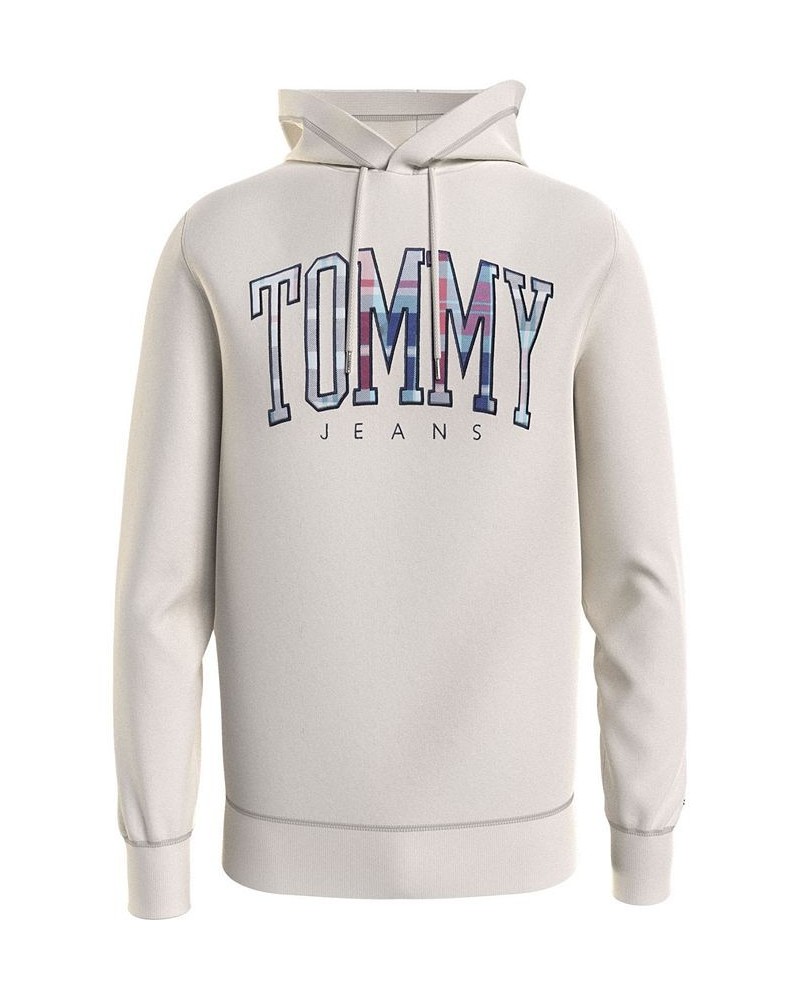 Men's Regular Fit Tartan Logo Hooded Sweatshirt White $44.62 Sweatshirt